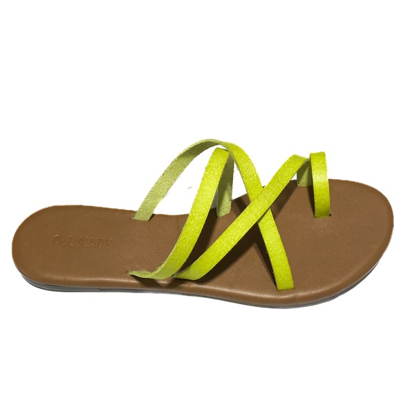 Old Navy Crisscross Strap Toe Loop Lime Green Flip Flop Slip On Sandal Women’s 8 - Picture 5 of 9